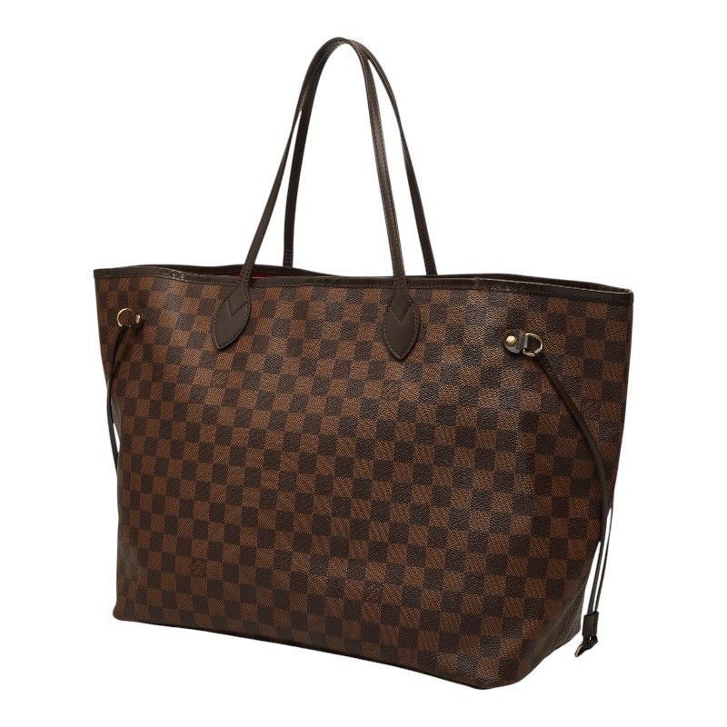 Louis Vuitton Damier Neverfull GM Tote Shoulder Bag Brown Leather — view 2