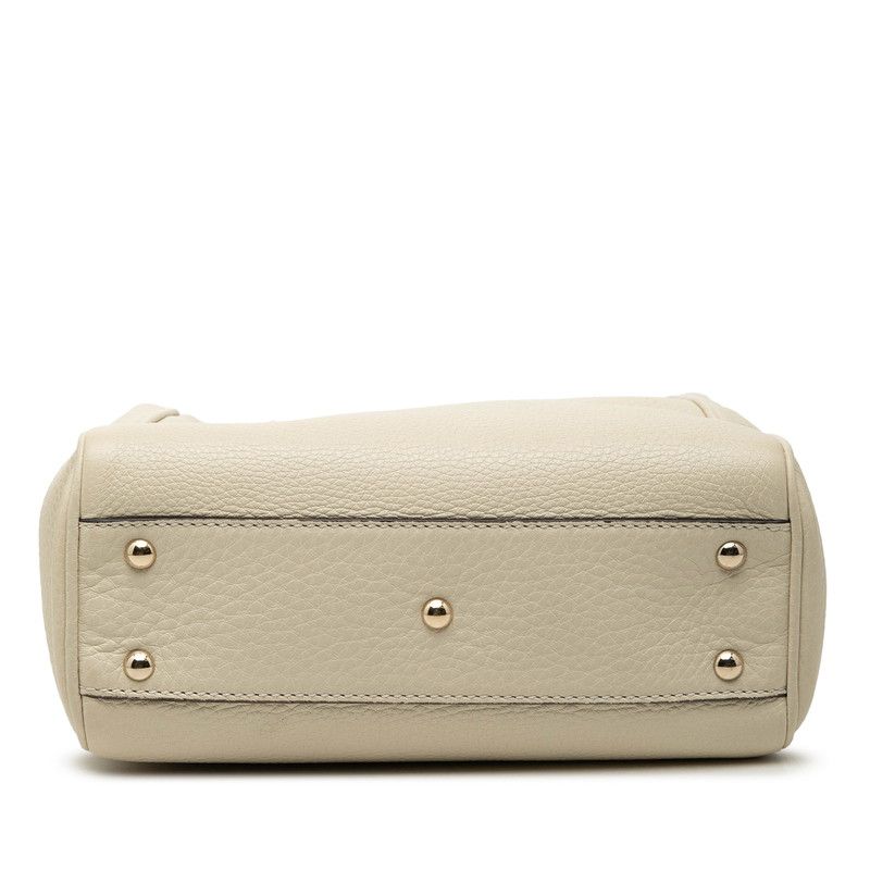 Gucci Bamboo 2-Way Shoulder Bag White Leather — view 3