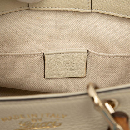 Gucci Bamboo 2-Way Shoulder Bag White Leather — view 5