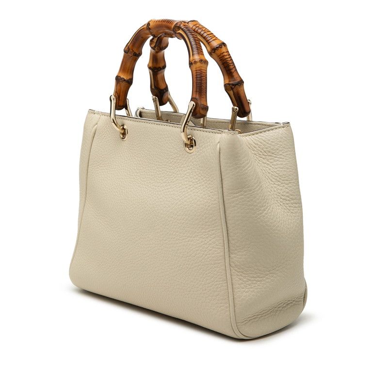 Gucci Bamboo 2-Way Shoulder Bag White Leather — view 2