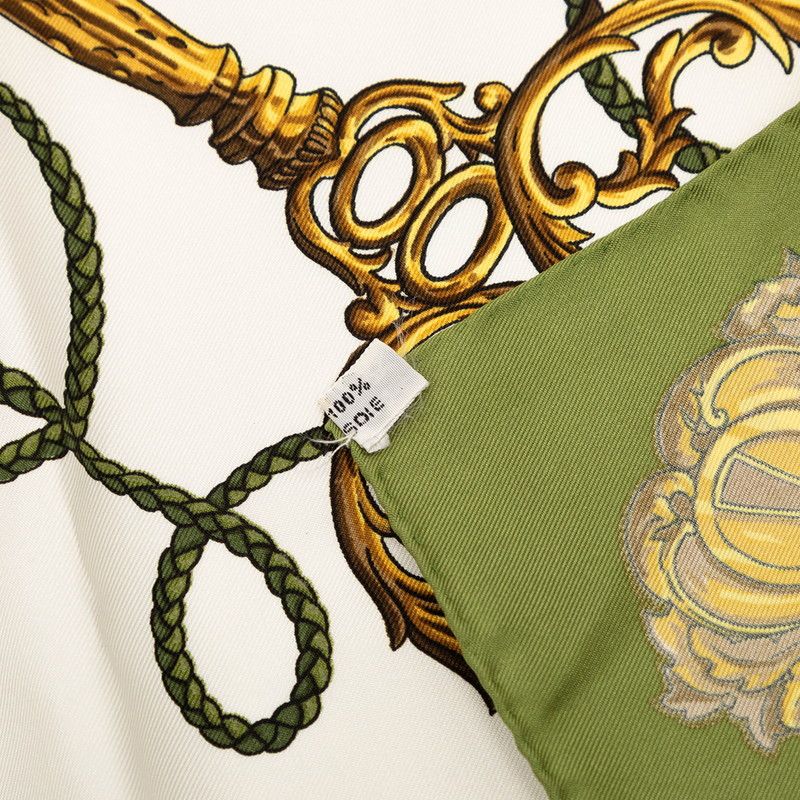 Hermes Carre 90 les Cles the Keys Rare Key Scarf Green Multicolor Silk — view 6