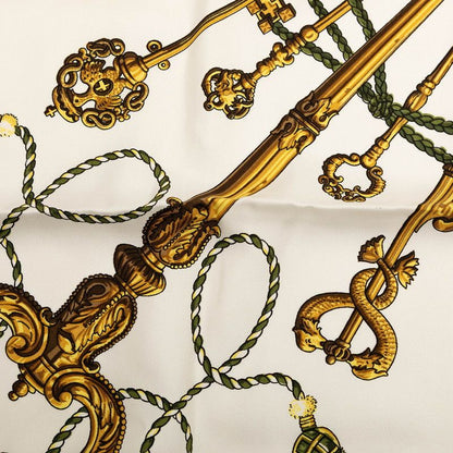 Hermes Carre 90 les Cles the Keys Rare Key Scarf Green Multicolor Silk — view 5
