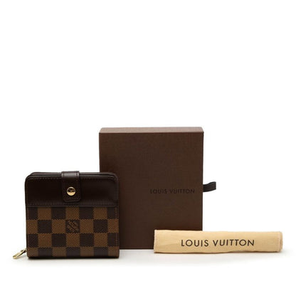 Louis Vuitton Damier Compact Zip Bifold Wallet Ebene Brown Leather — view 7