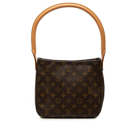 Louis Vuitton Monogram Looping MM Shoulder Bag Brown Leather