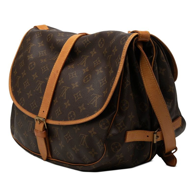Louis Vuitton Monogram Saumur 35 Crossbody Shoulder Bag Brown Leather — view 2