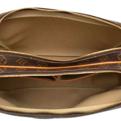 Louis Vuitton Monogram Reporter GM Crossbody Shoulder Bag Brown Leather — view 4