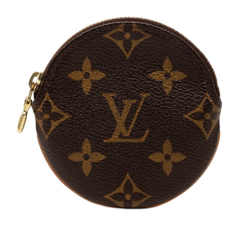 Louis Vuitton Monogram Porte Mone Ron Coin Case Brown Leather