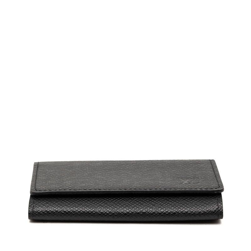 Louis Vuitton Taiga Envelope Carte de Visite Card Case Noir Black Leather — view 3