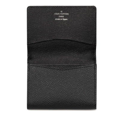 Louis Vuitton Taiga Envelope Carte de Visite Card Case Noir Black Leather — view 4