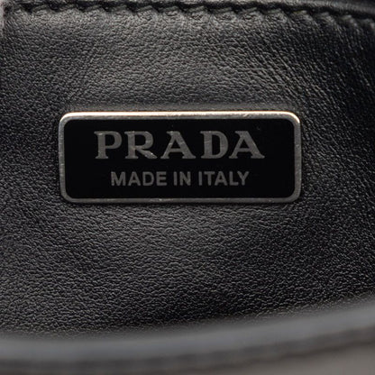 Prada Triangle Logo Mini 2-Way Shoulder Bag Black Leather — view 5
