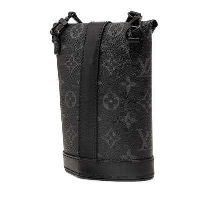Louis Vuitton Monogram Eclipse Envelope Pouch Shoulder Bag Black Gray Leather — view 2