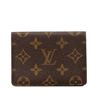 Louis Vuitton Monogram Porto 2 Cult Vertical Card Case Fixed Era Brown Leather