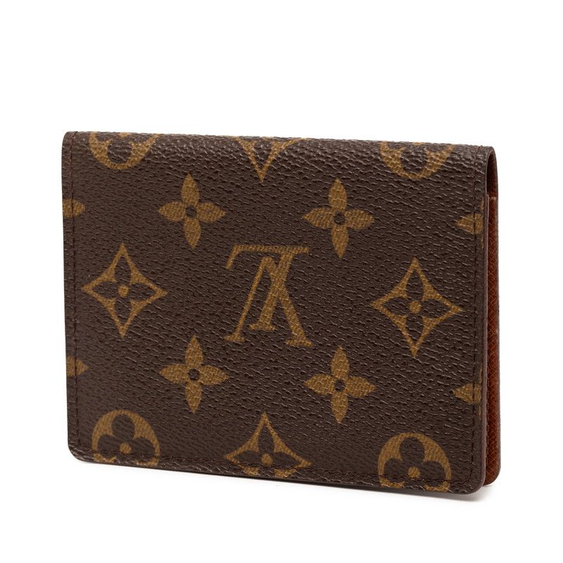 Louis Vuitton Monogram Porto 2 Cult Vertical Card Case Fixed Era Brown Leather — view 2