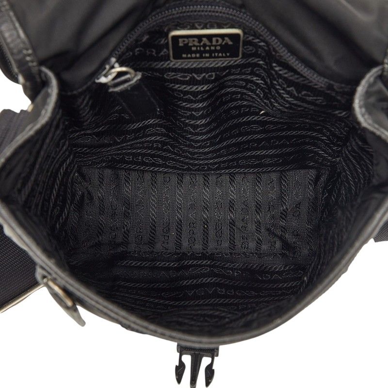 Prada Crossbody Shoulder Bag Black Nylon — view 9