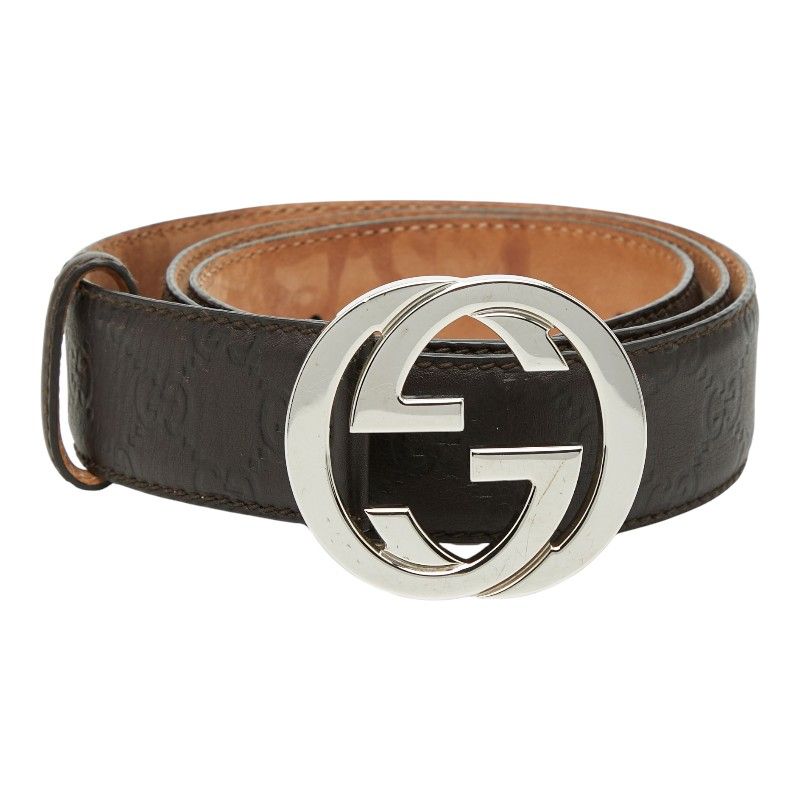 Gucci Interlocking Guccissima 95 38 Brown Leather 1- Belt