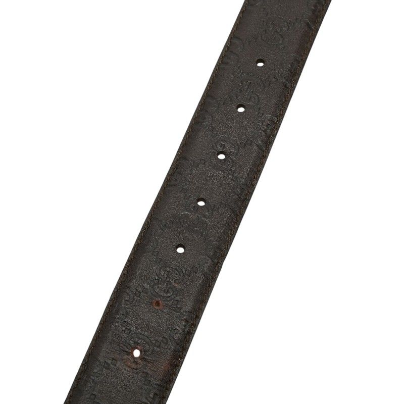 Gucci Interlocking Guccissima 95 38 Brown Leather 1- Belt — view 7