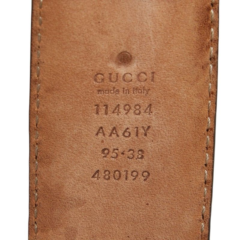 Gucci Interlocking Guccissima 95 38 Brown Leather 1- Belt — view 8