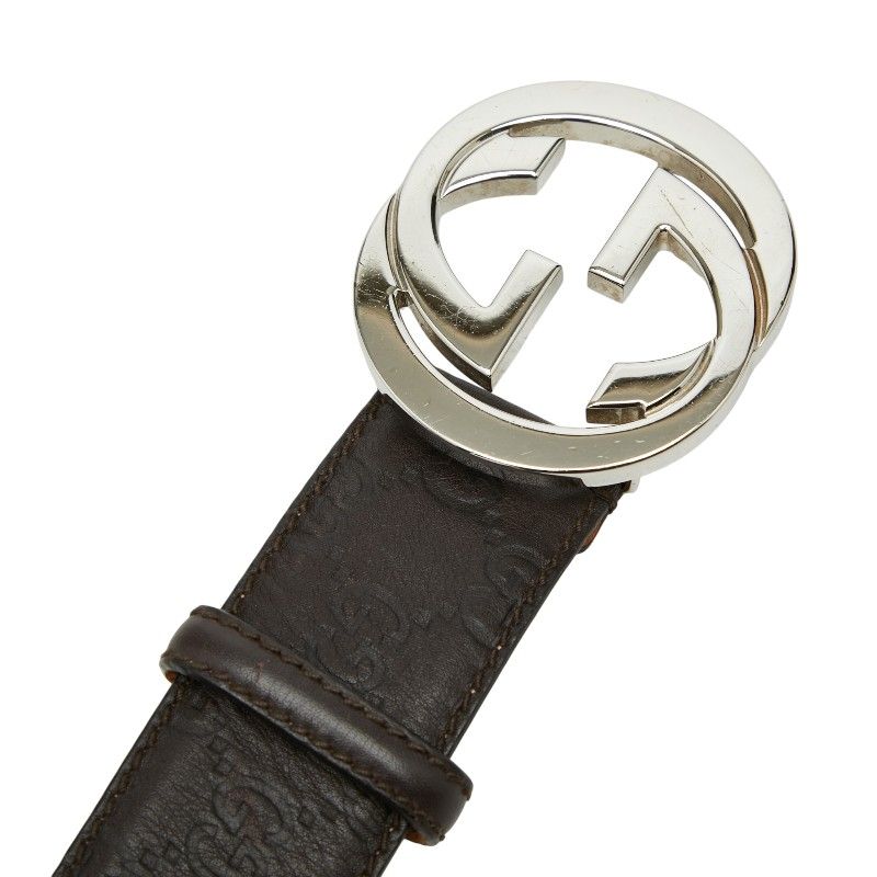 Gucci Interlocking Guccissima 95 38 Brown Leather 1- Belt — view 4