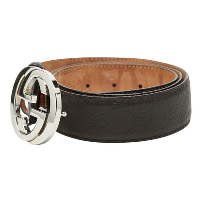 Gucci Interlocking Guccissima 95 38 Brown Leather 1- Belt — view 2