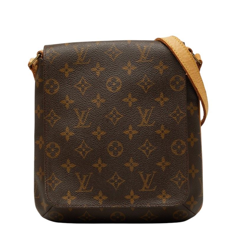 Louis Vuitton Monogram Musette Salsa Short Shoulder Bag Brown Leather