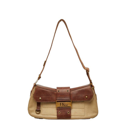 Dior Street Chic Shoulder Bag Beige Brown Leather