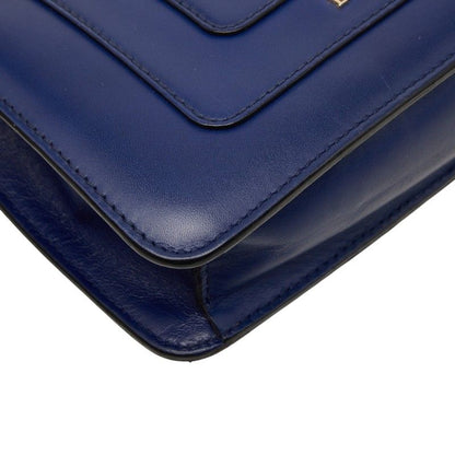 Bvlgari Serpenti Forever Chain Shoulder Bag Navy Leather — view 7