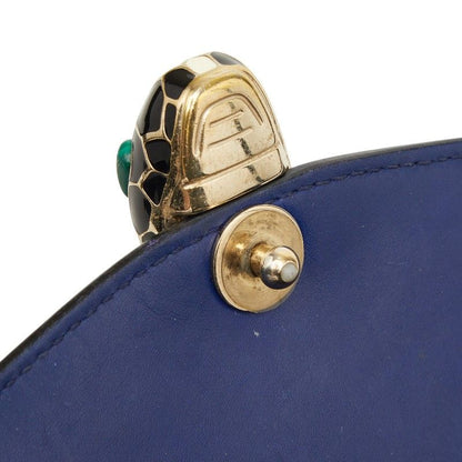 Bvlgari Serpenti Forever Chain Shoulder Bag Navy Leather — view 9