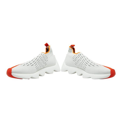 Hermes Logo Cles Sneakers Slip on 41.5 White Orange Fabric — view 3