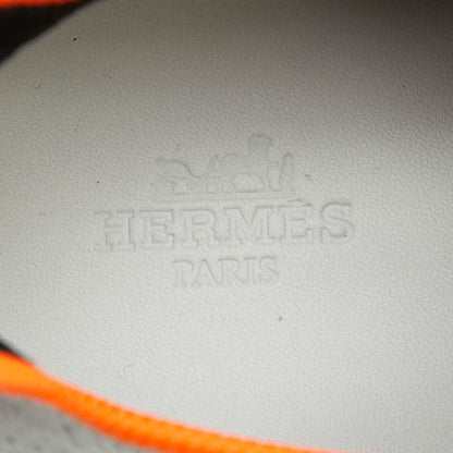 Hermes Logo Cles Sneakers Slip on 41.5 White Orange Fabric — view 7