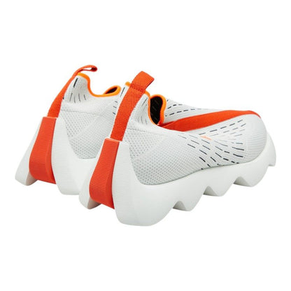 Hermes Logo Cles Sneakers Slip on 41.5 White Orange Fabric — view 2