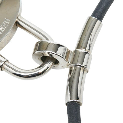 Hermes Mediterranean Limited Necklace Choker Silver Black Metal Leather — view 5