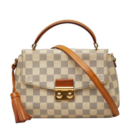 Louis Vuitton Damier Azur Croisette 2-Way Shoulder Bag White Leather