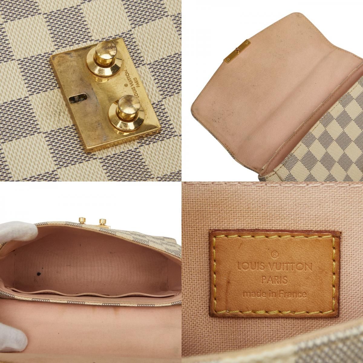 Louis Vuitton Damier Azur Croisette 2-Way Shoulder Bag White Leather — view 9