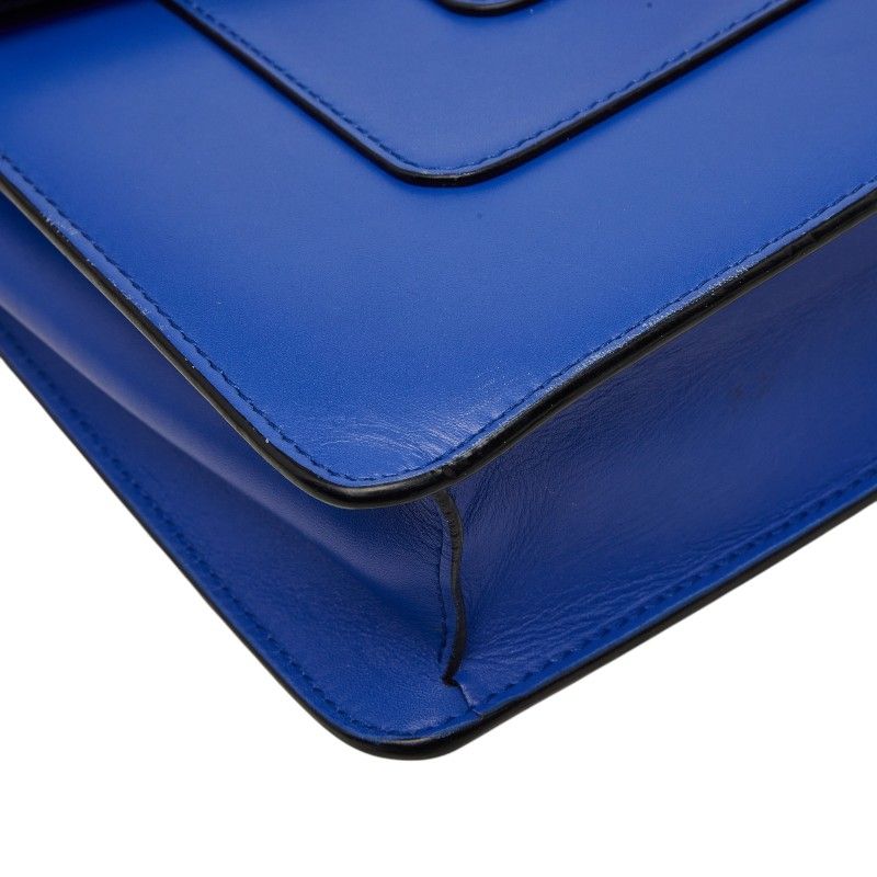 Bvlgari Serpenti Forever Chain Shoulder Bag Blue Leather — view 5