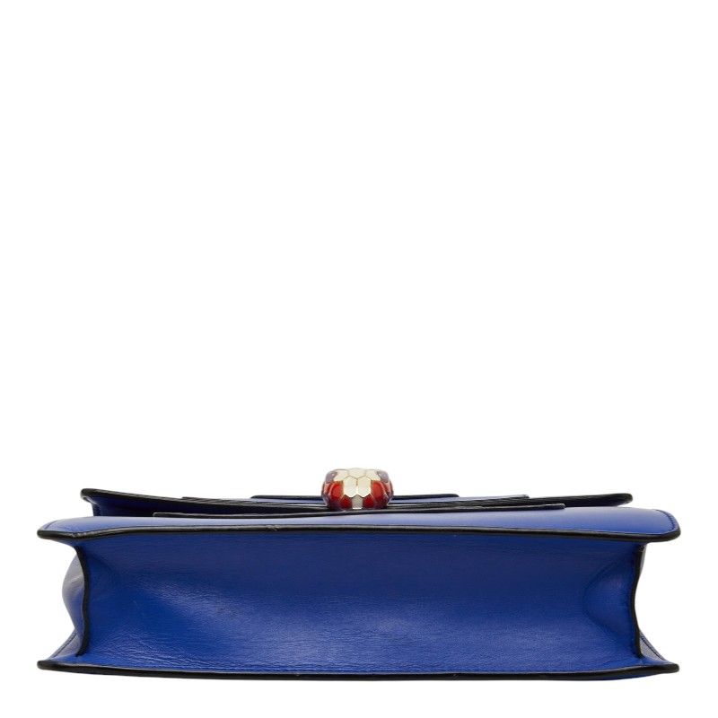 Bvlgari Serpenti Forever Chain Shoulder Bag Blue Leather — view 3