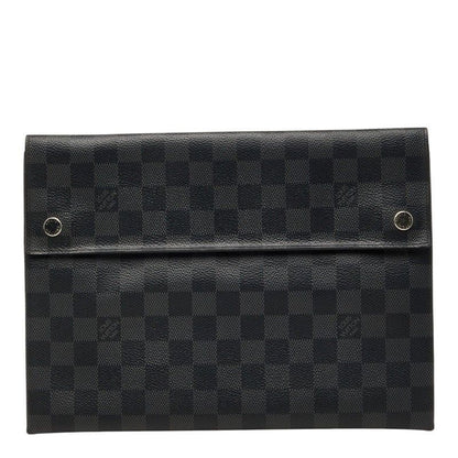 Louis Vuitton Damier Graphite Alpha Triple Pouch Set of 3 Clutch Black Leather — view 2