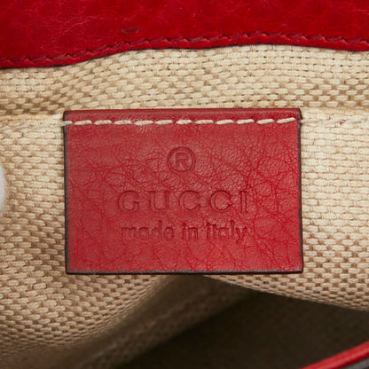 Gucci Soho Interlocking Chain Shoulder Bag Red Leather — view 9