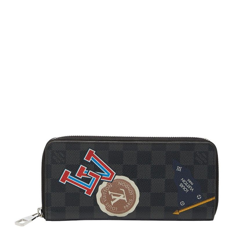 Louis Vuitton Damier Graphite Stickers Zippy Wallet Vertical Zip Around Black