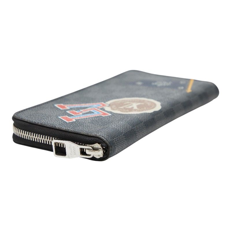 Louis Vuitton Damier Graphite Stickers Zippy Wallet Vertical Zip Around Black — view 5