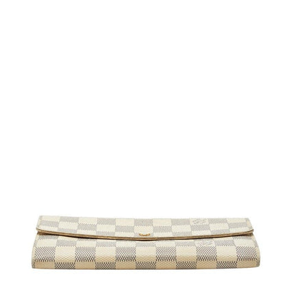 Louis Vuitton Damier Azur Portefeuille Sarah Wallet White Leather — view 3
