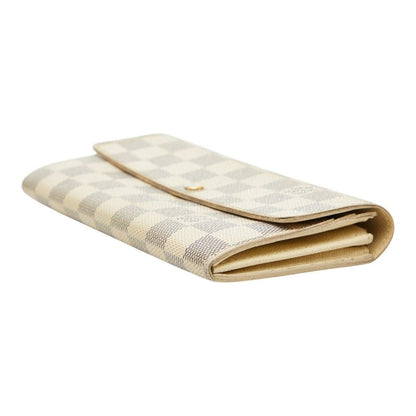 Louis Vuitton Damier Azur Portefeuille Sarah Wallet White Leather — view 4
