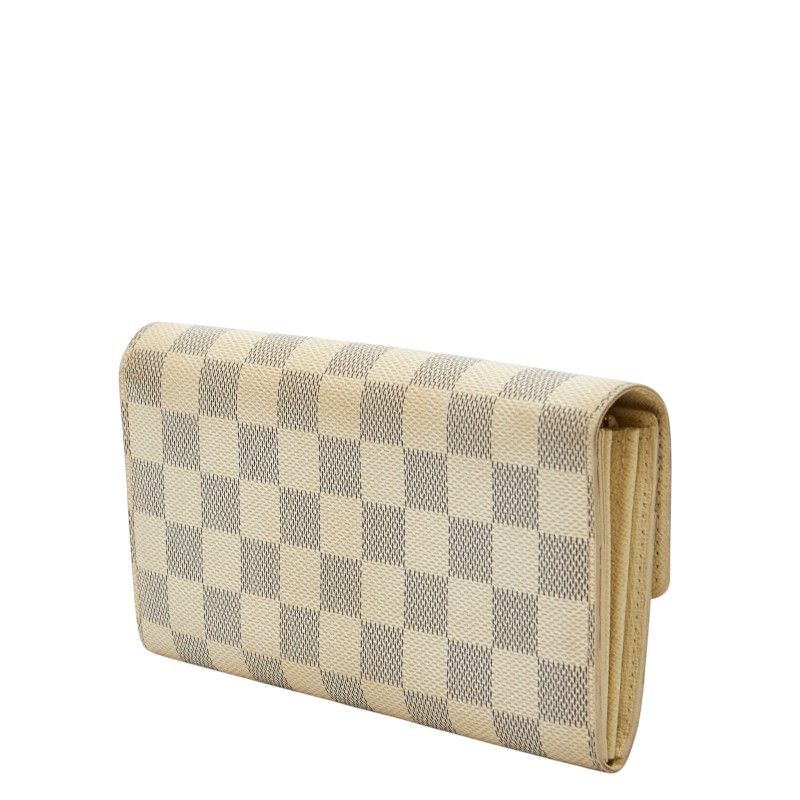 Louis Vuitton Damier Azur Portefeuille Sarah Wallet White Leather — view 2