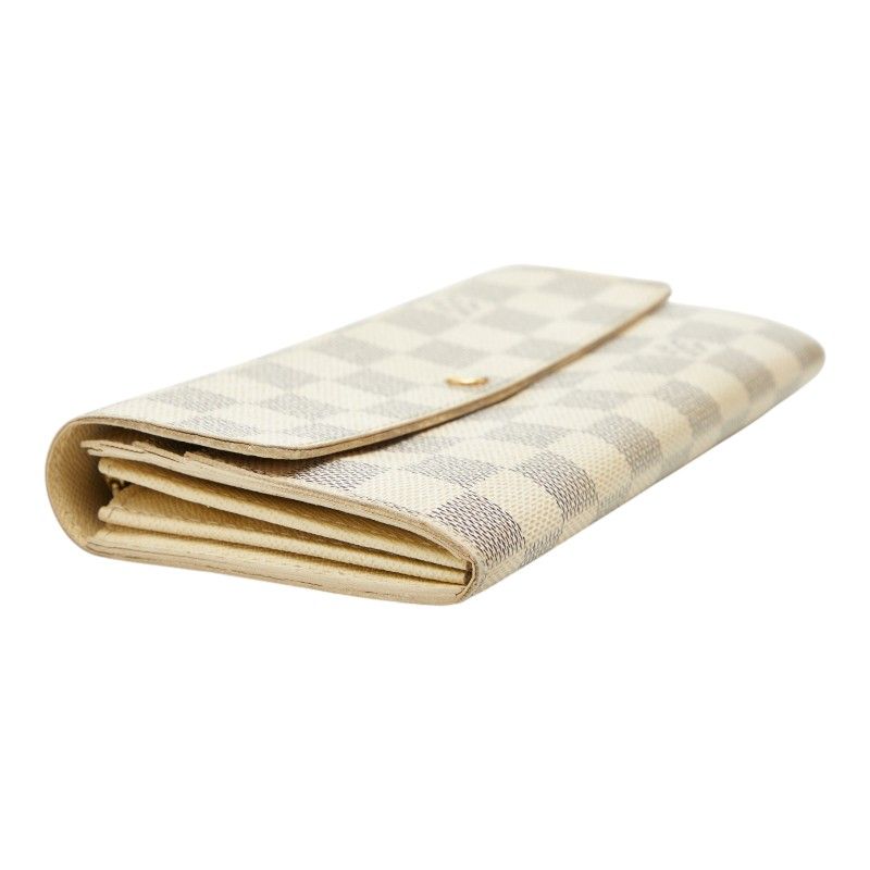 Louis Vuitton Damier Azur Portefeuille Sarah Wallet White Leather — view 5