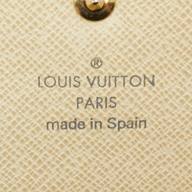 Louis Vuitton Damier Azur Portefeuille Sarah Wallet White Leather — view 9