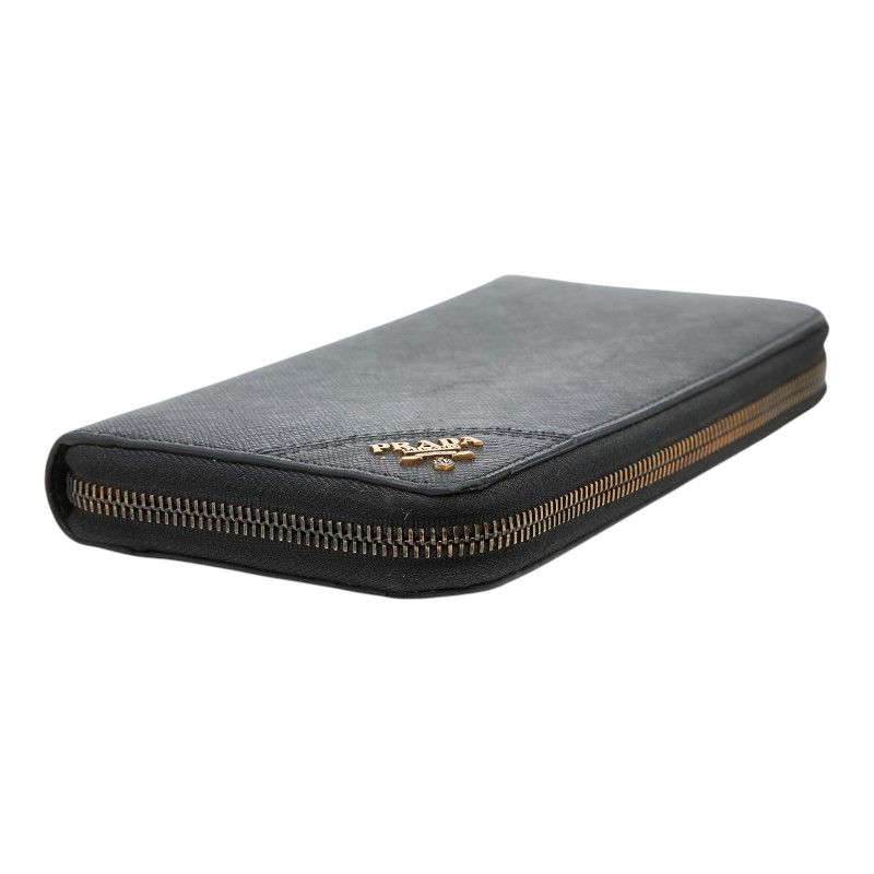 Prada Zip Around Wallet Black Saffiano Leather — view 4