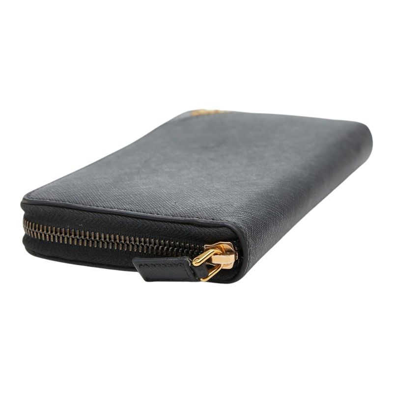 Prada Zip Around Wallet Black Saffiano Leather — view 6