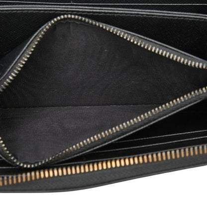 Prada Zip Around Wallet Black Saffiano Leather — view 9