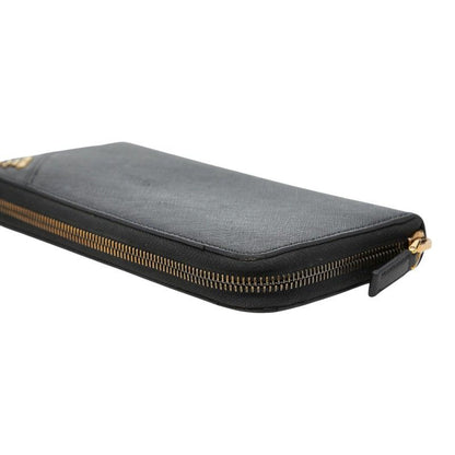 Prada Zip Around Wallet Black Saffiano Leather — view 5