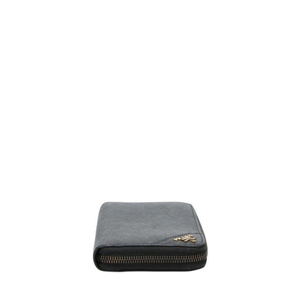 Prada Zip Around Wallet Black Saffiano Leather — view 3