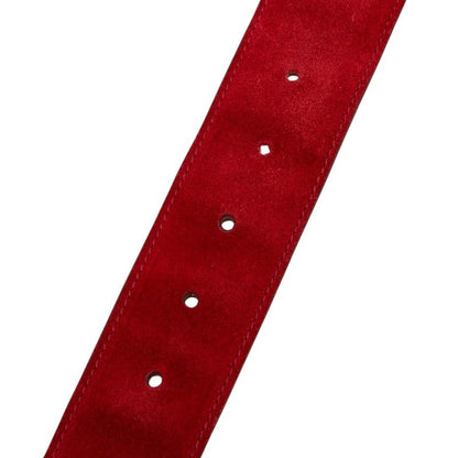 Gucci Interlocking 01 13 Red Suede Leather 1- Belt — view 6